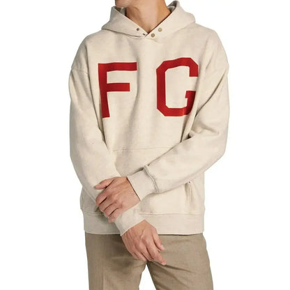 Fear of God FG Logo Monarch Hoodie Sweatshirt Cream Heather - AFV Clothes