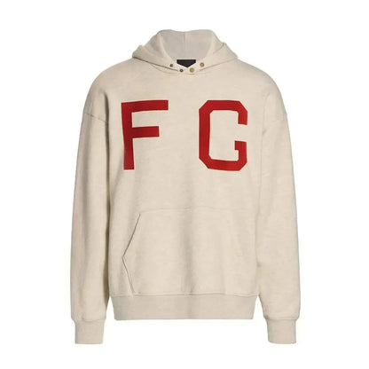 Fear of God FG Logo Monarch Hoodie Sweatshirt Cream Heather - AFV Clothes