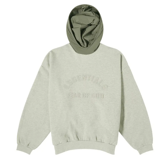 Fear of God Essentials SS24 Nylon Fleece Hoodie Dark Heather Oatmeal/Ink
