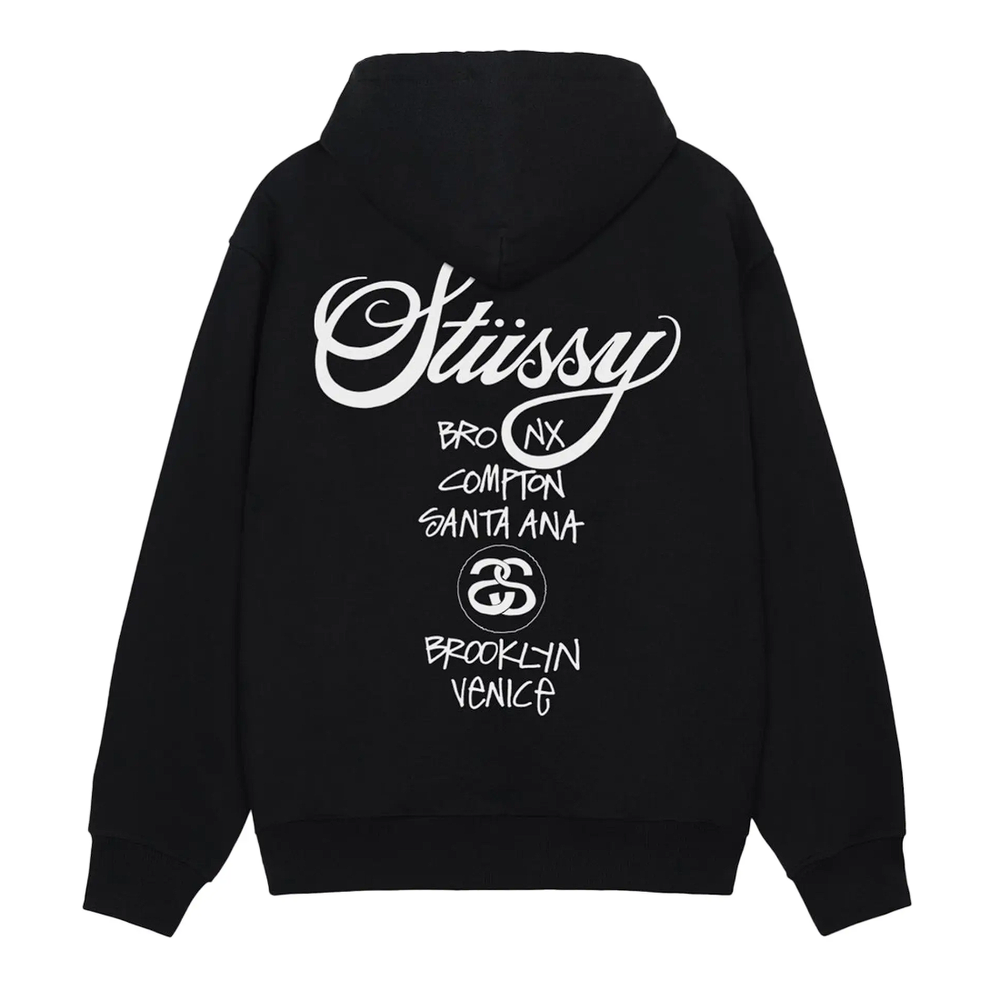 Stussy World Tour Hoodie Black 