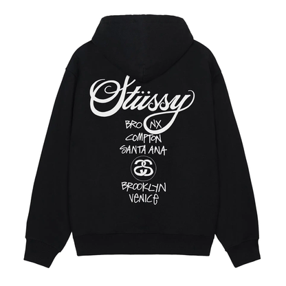 Stussy World Tour Hoodie Black 