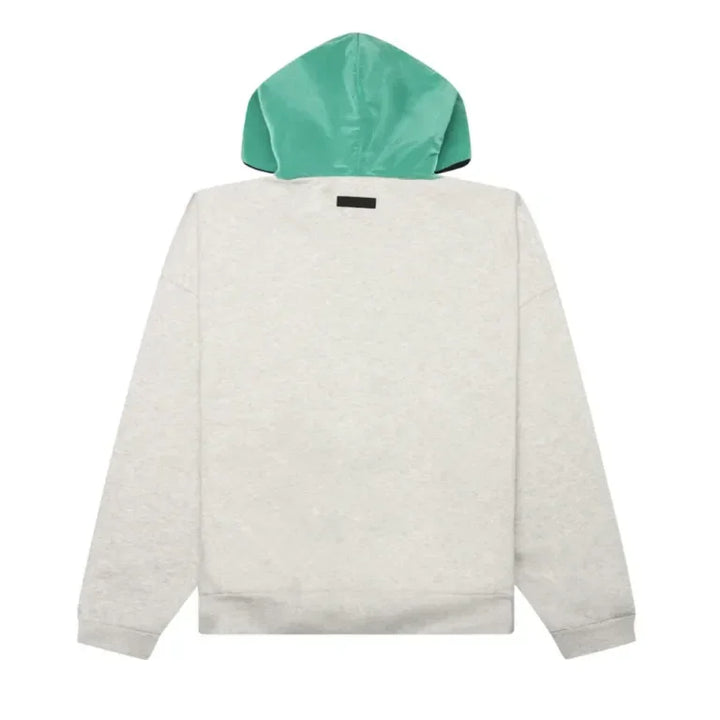 Fear Of God Essentials Nylon Fleece Hoodie Light Heather Grey/Mint Leaf - AFV Clothes