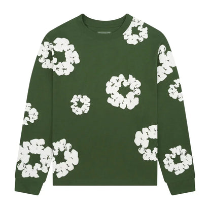 Denim Tears Long Sleeve CottonWreath T-shirt Green - AFV Clothes
