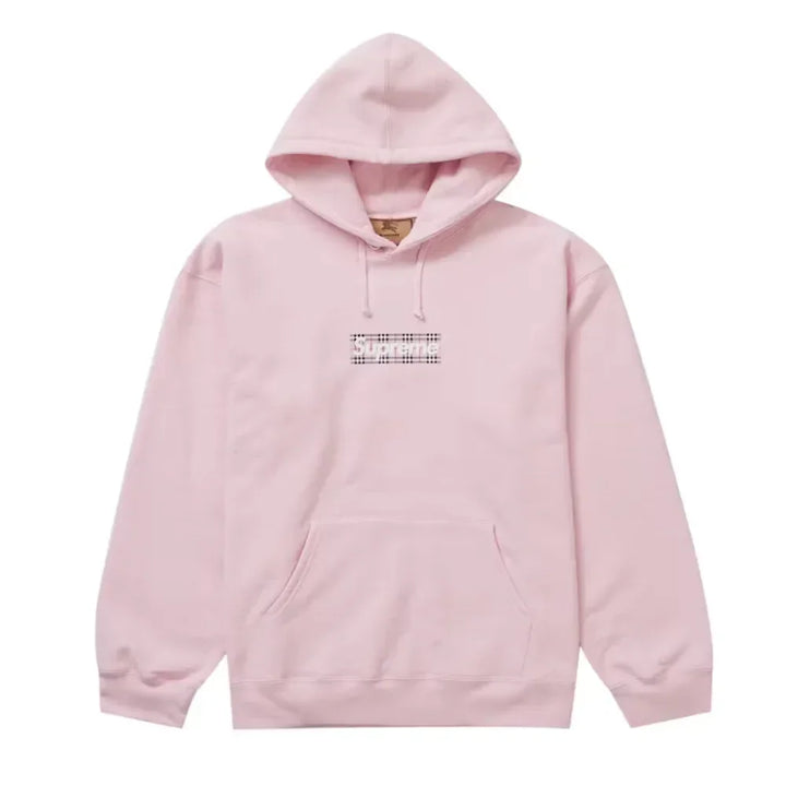 Supreme Burberry Box Logo Hooded Sweatshirt Light Pink - AFV Clothes