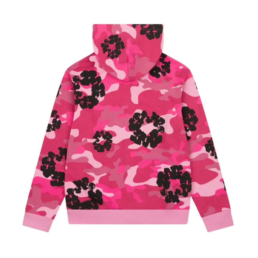Denim Tears The Cotton Wreath Zip Sweatshirt Pink Camo - AFV Clothes