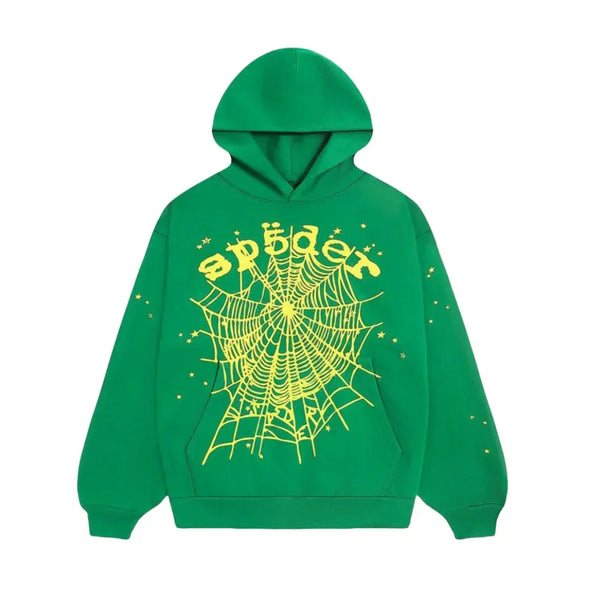 Sp5der Star OG Web V2 Hoodie Slime Green - AFV Clothes