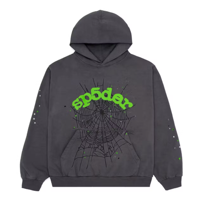 Sp5der Wait Web Hoodie Slate Grey