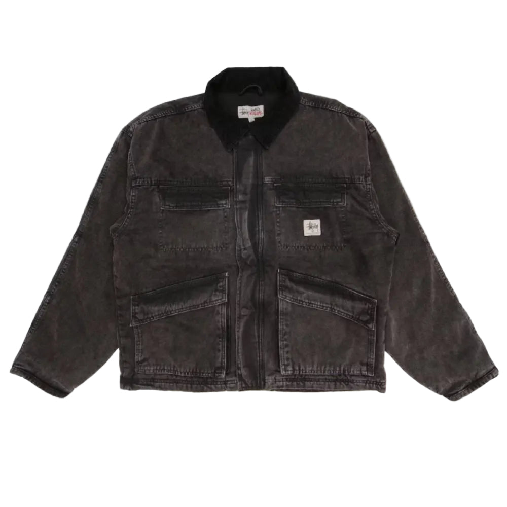 Stussy Washed Canvas Shop Jacket  Black