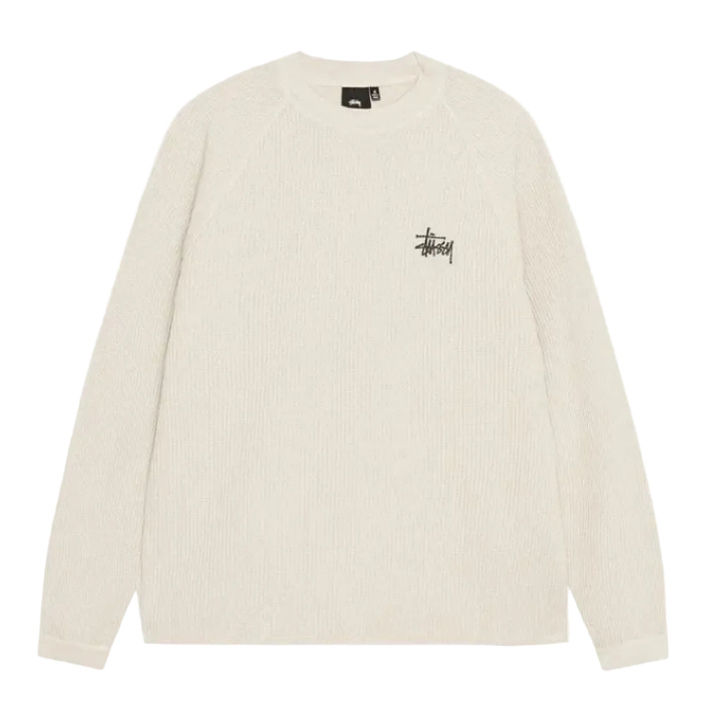 Stussy Raglan Thermal Long-Sleeve Crew Bone