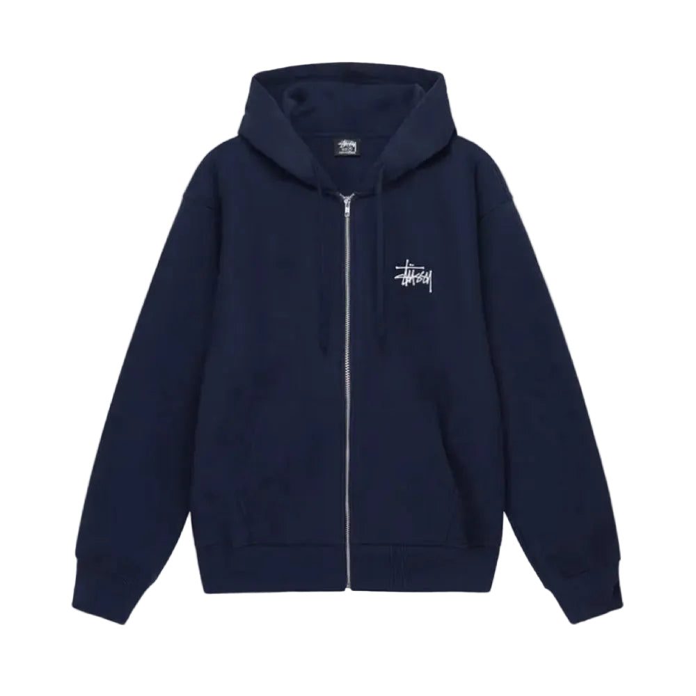 Stussy Basic Zip Hoodie Navy