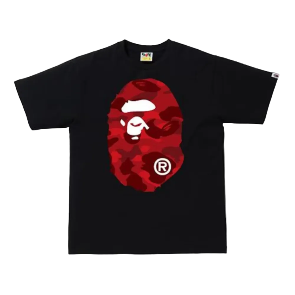 BAPE Color Camo Big Ape Head Tee Black Red