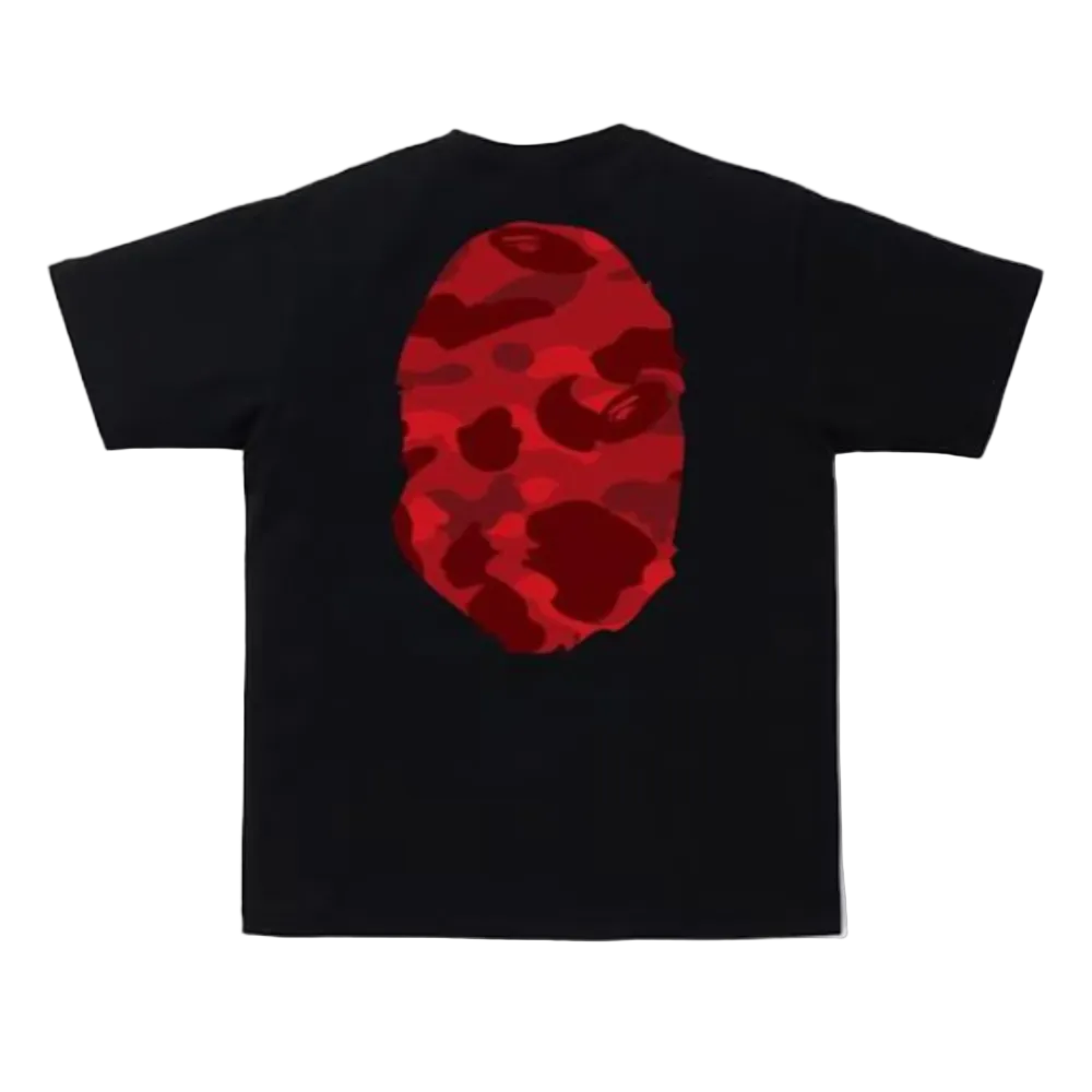 BAPE Color Camo Big Ape Head Tee Black Red