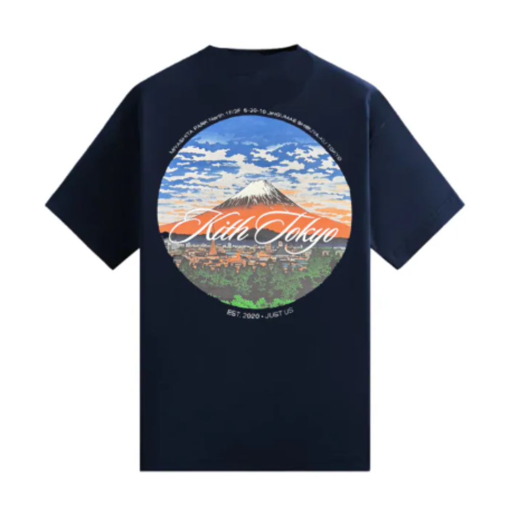 KITH TOKYO FUJI LOGO TEE Navy