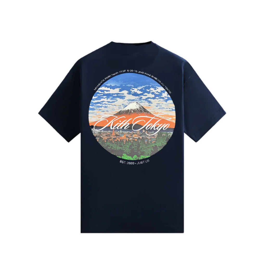 KITH TOKYO FUJI LOGO TEE Navy