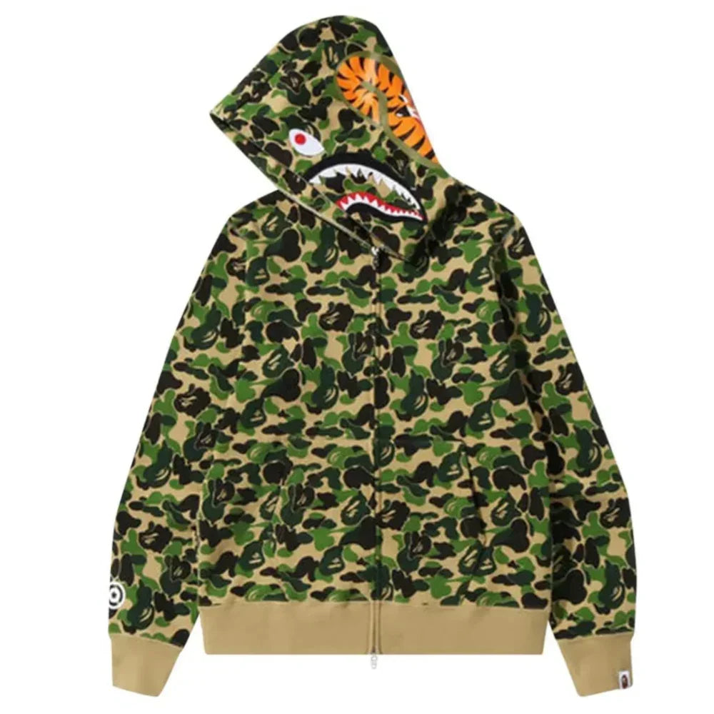 BAPE ABC Camo Shark Full Zip Hoodie Green
