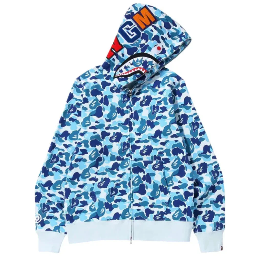 BAPE ABC Camo Shark Full Zip Hoodie Blue