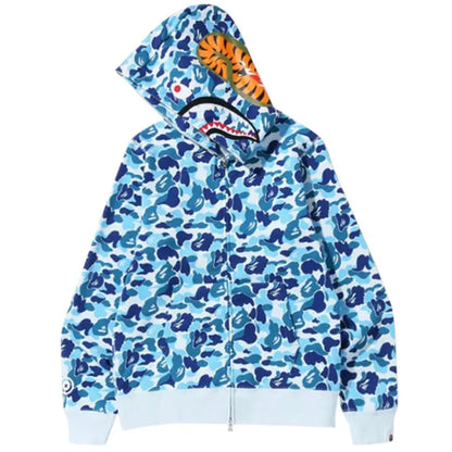 BAPE ABC Camo Shark Full Zip Hoodie Blue