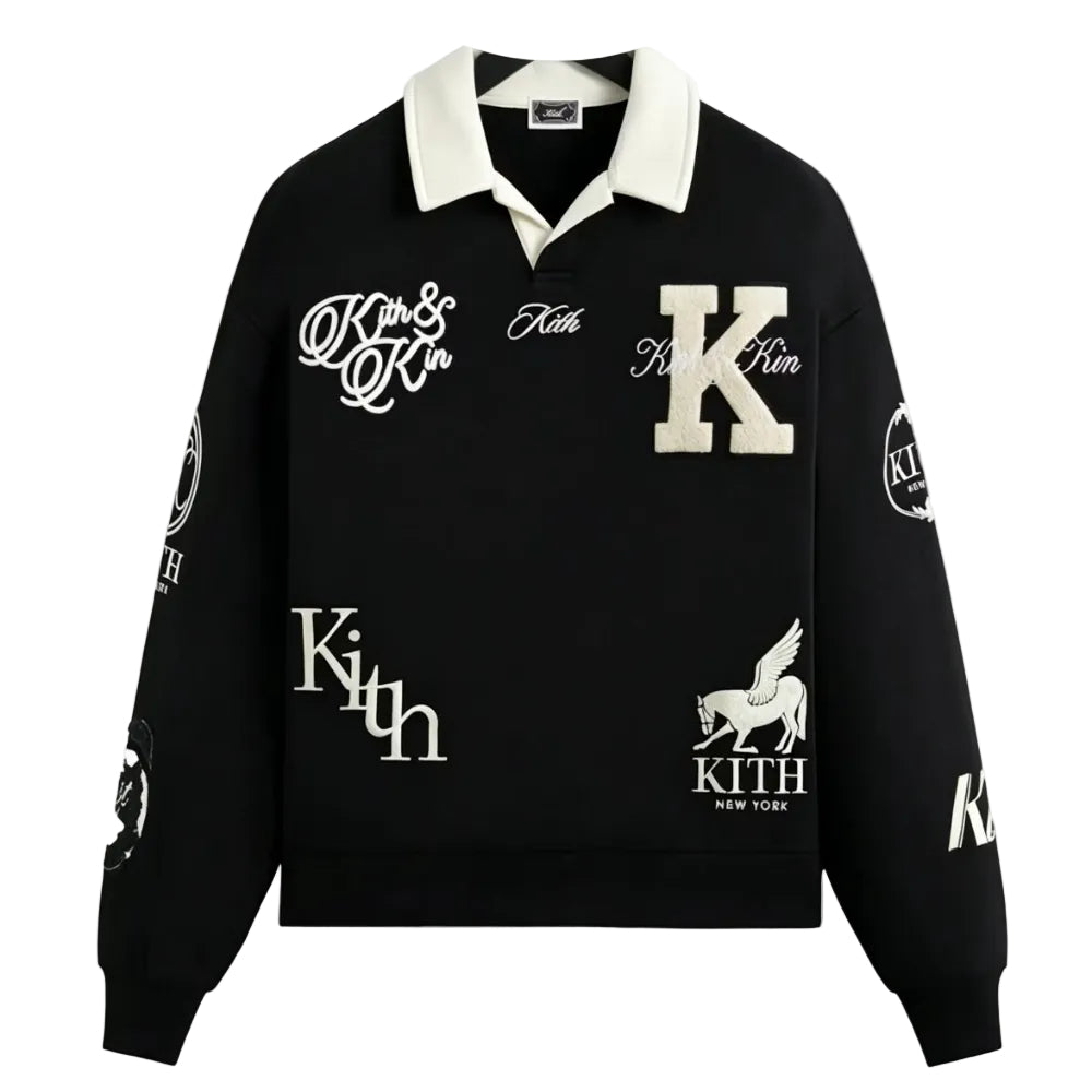 Kith Nelson Collared Rugby Pullover Black