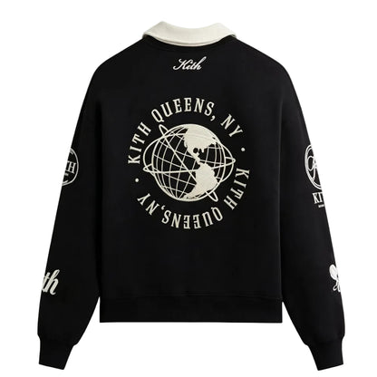 Kith Nelson Collared Rugby Pullover Black