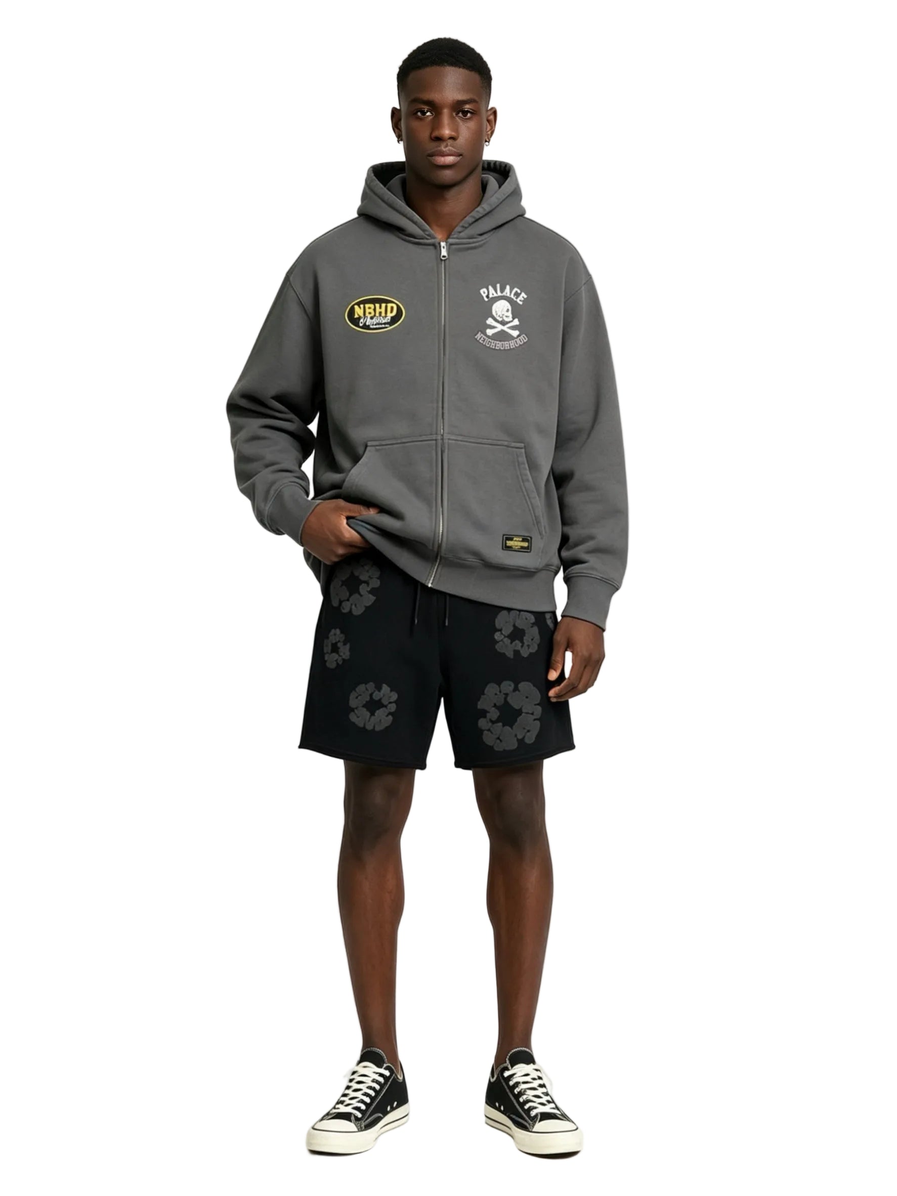 Denim Tears Mono Wreath Sweatshorts Black – AFV Clothes