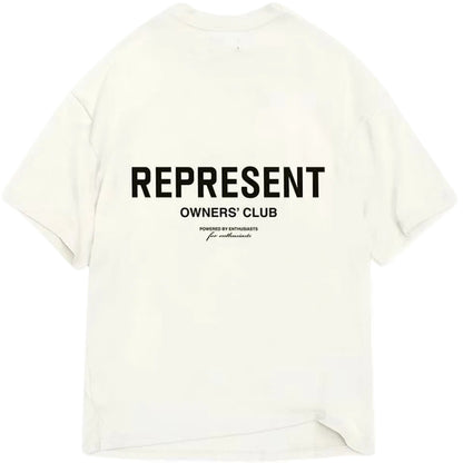 Represent Owners Club TShirt Flat White Black