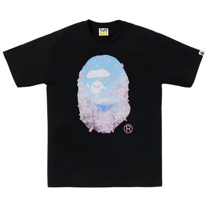 BAPE Sakura Photo Ape Head Tee SS26 Black