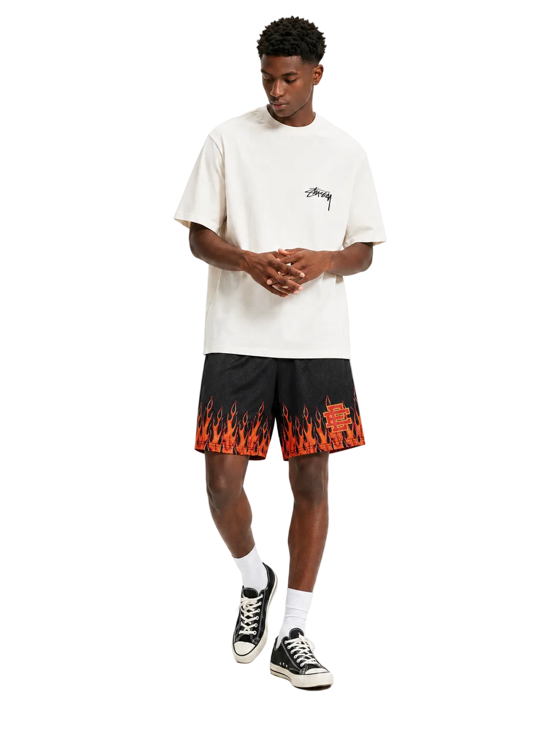 Eric Emanuel EE Basic Core Burning Flames Short Black Red