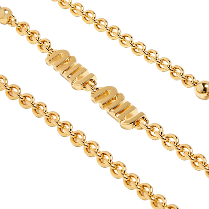 Miu Miu Logo Metal necklace Gold