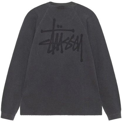 Stussy Raglan Thermal Long-Sleeve Crew Washed Black