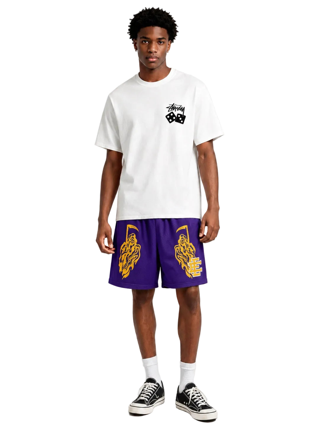 Eric Emanuel x Warren Lotas Short Purple Yellow