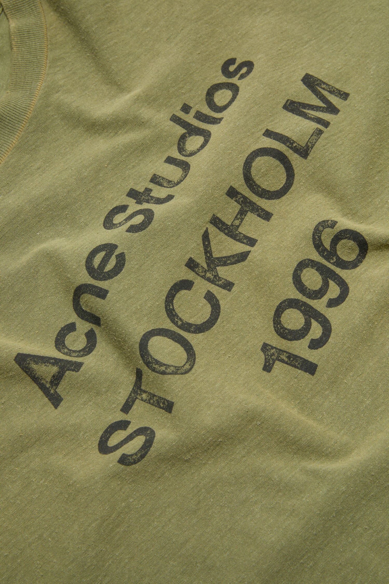 Acne Studios Sprayed Logo T-Shirt Olive green