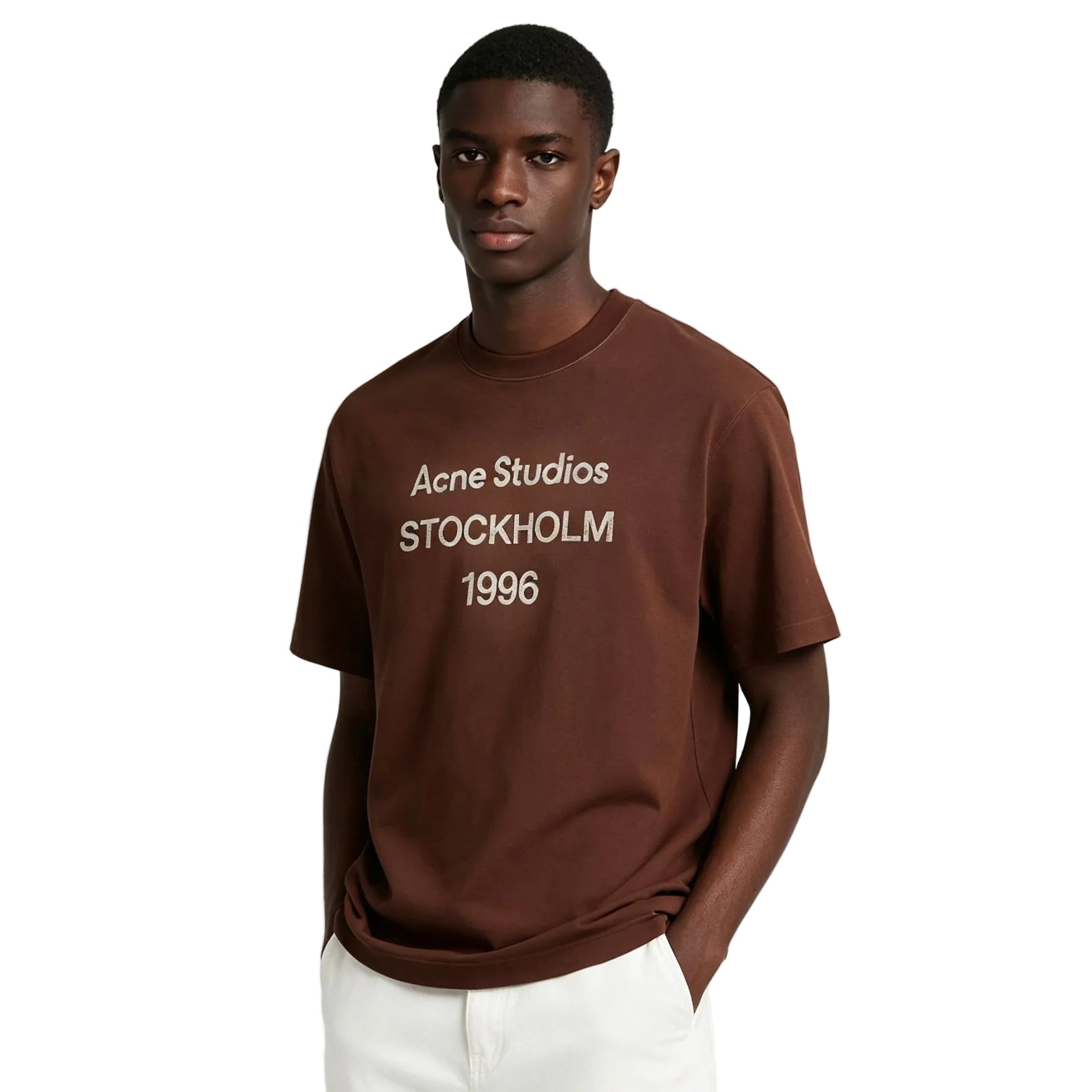 Acne Studios T-Shirt Logo Marron Chocolat brown logo T-shirt