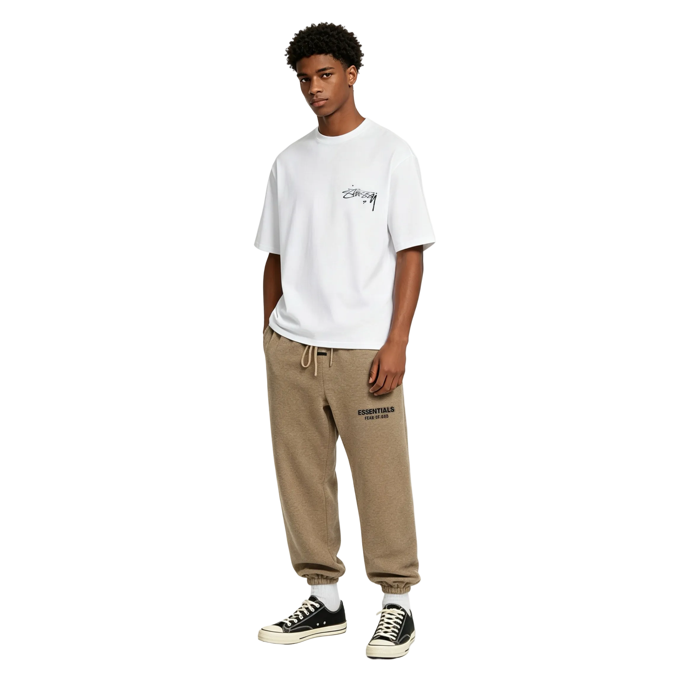 Fear of God Essentials Fleece Sweatpant Heather Grey front view