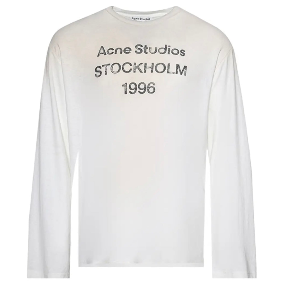 Acne Studios Logo Long Sleeve Tee Dusty White front view