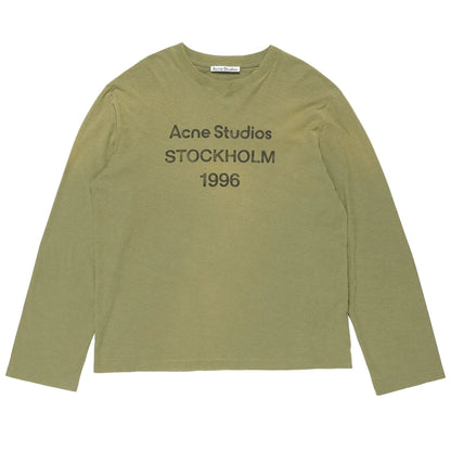 Acne Studios Logo 1996 Long Sleeve T-Shirt Olive Green front view