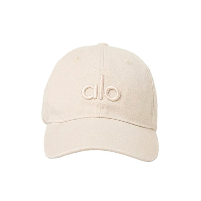 Alo Washed Off Duty Cap Monument Wash Sand Dollar with tonal logo and washed finish