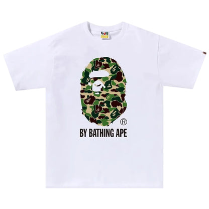 BAPE ABC Camo By Bathing Ape Tee White Green worn from the front