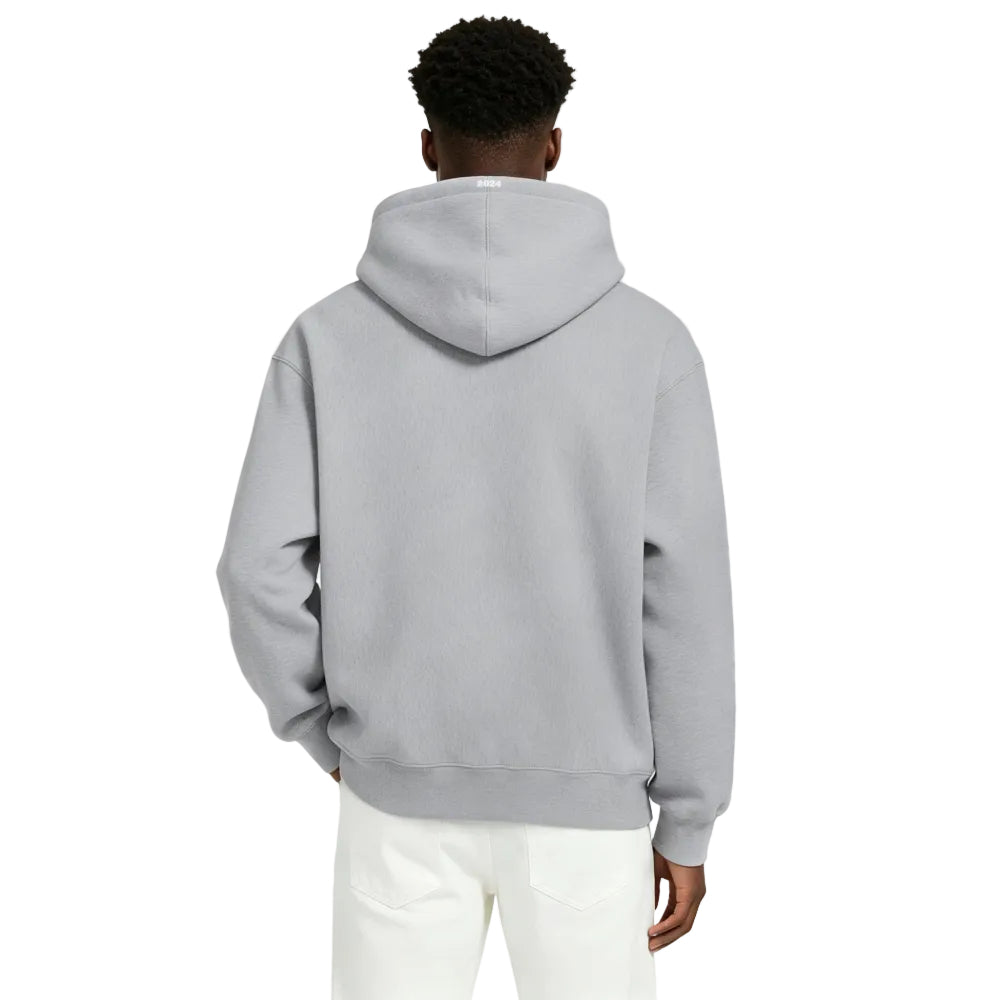 Supreme Box Logo Hooded Sweatshirt Sweatshirt FW24 Heather Grey shown on model from the back