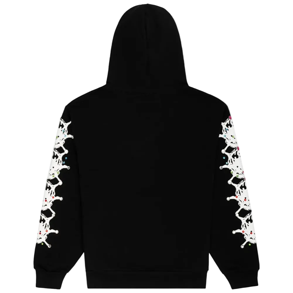 Sp5der Stone Hoodie Black back product view