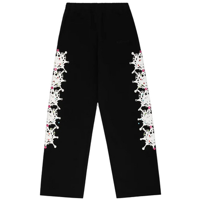 Sp5der Stone Sweatpant Black front product view