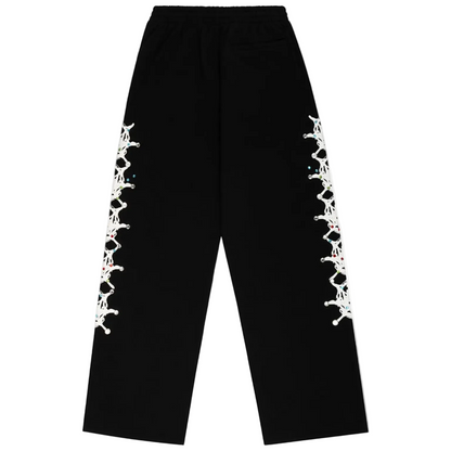 Sp5der Stone Sweatpant Black back product view