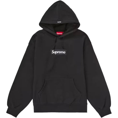 Supreme Box Logo Hooded Sweatshirt FW24 Black front product view