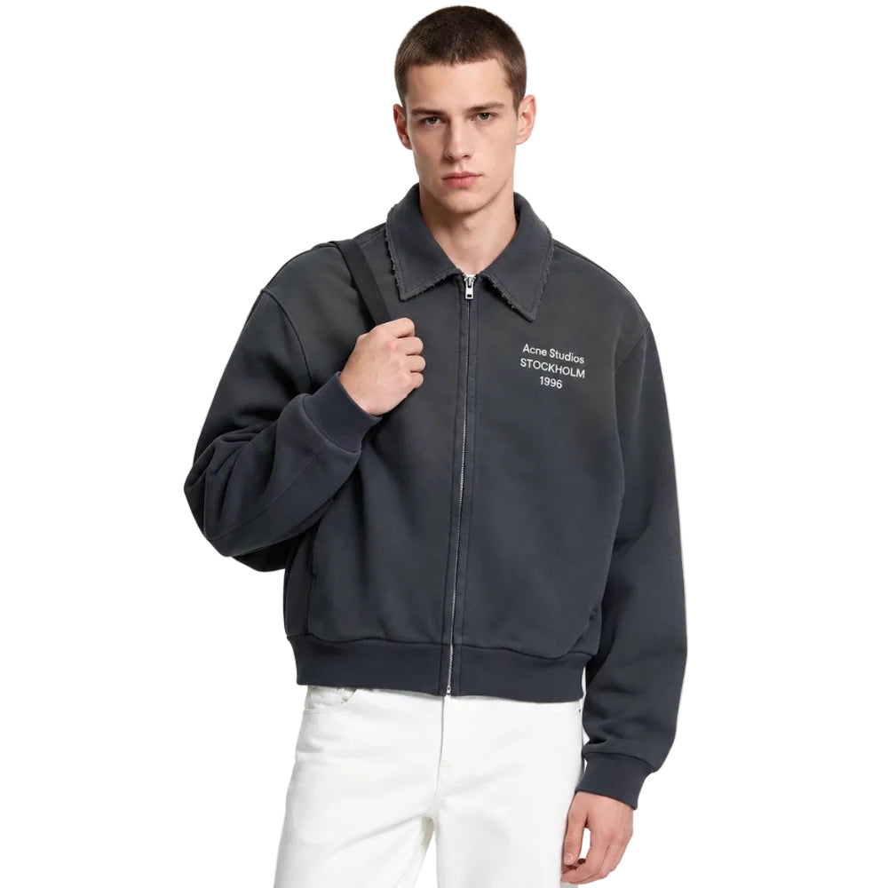 Acne Studios Technical Jacket Faded Black worn by model from the front