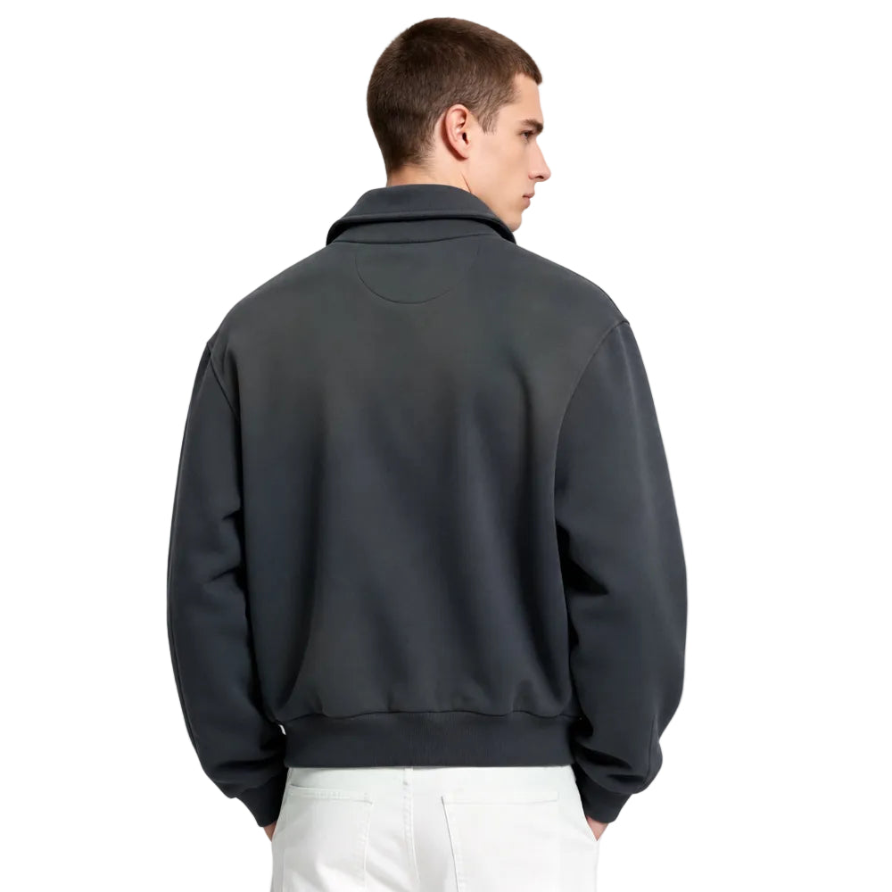 Acne Studios Technical Jacket Faded Black shown on model from the back
