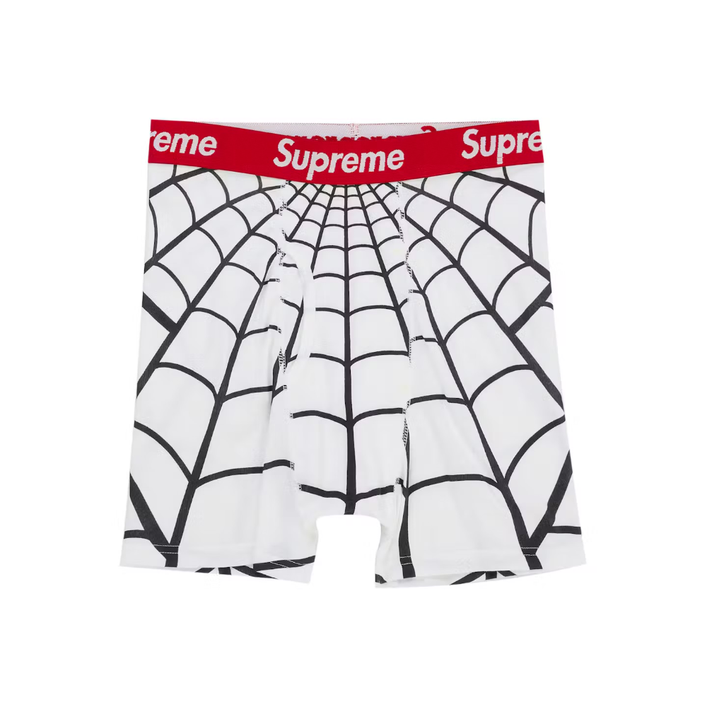Supreme Hanes Spider Man Boxer Briefs 2 Pack White front product view