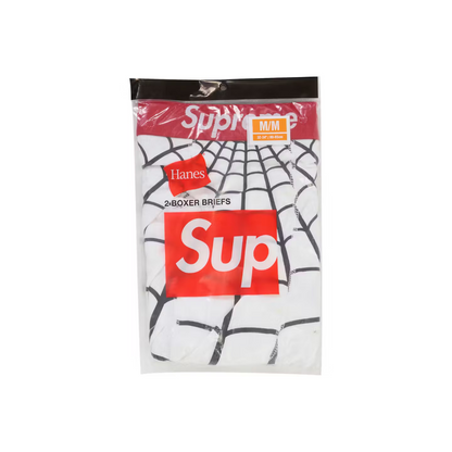 Supreme Hanes Spider Man Boxer Briefs 2 Pack White front product view