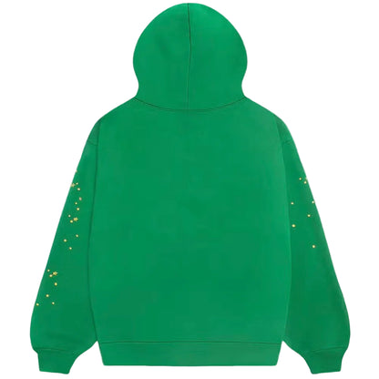 Sp5der Star OG Web V2 Hoodie Slime Green back product view