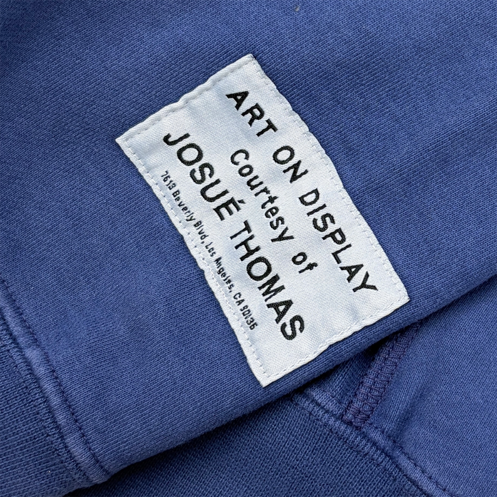 Gallery Dept. 90s Logo Zip Up Hoodie Navy – front view featuring chest logo, full zipper and deep navy blue color