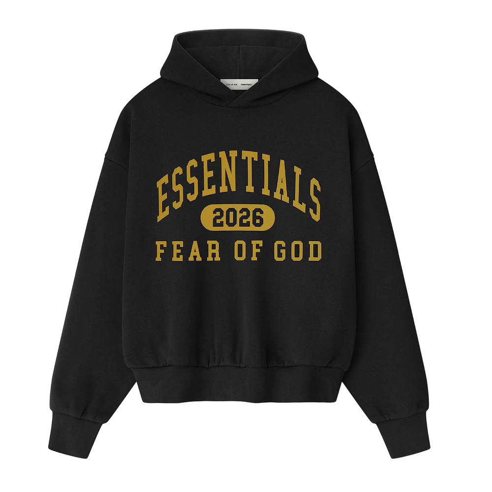 Fear of God Essentials Classic Fleece Hoodie Vintage Black