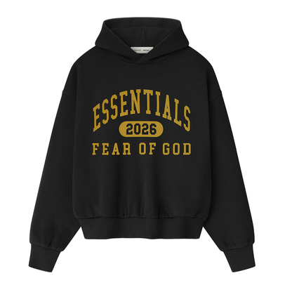 Fear of God Essentials Classic Fleece Hoodie Vintage Black